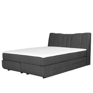 Boxspringbett Acworth Dunkelgrau - 160 x 200cm - Doppelmatratze H2/H4