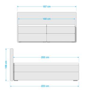 Boxspringbett Acworth Schlamm - 180 x 200cm - Doppelmatratze H3/H4