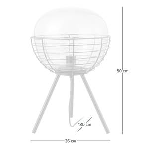 Tafellamp Malle rookglas/ijzer - 1 lichtbron