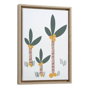 Wandbild Uriana Palme Multicolor - Holzwerkstoff - 30 x 42 x 4 cm