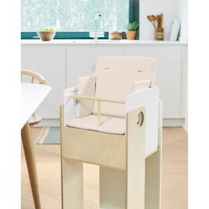 Chaise haute évolutive Nuun Beige - Blanc - Bois manufacturé - 36 x 47 x 36 cm