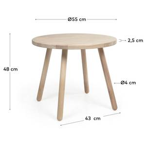 Kindertafel Dilcia II Beige - Massief hout - 55 x 48 x 55 cm