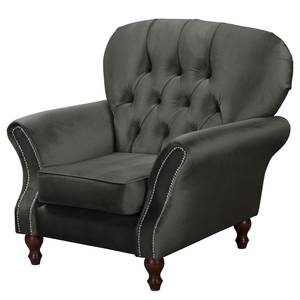 Fauteuil Dassel fluweel - Velours Onoli: Bizonbruin