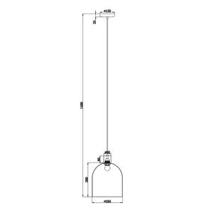 Hanglamp Fine ijzer/transparant glas - 1 lichtbron