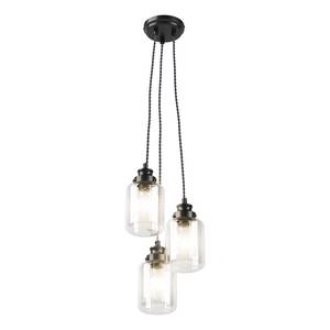 Hanglamp Ferna ijzer/transparant glas - 3 lichtbronnen