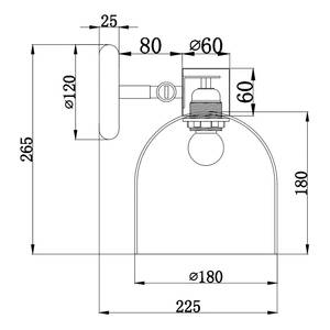 Applique murale Fine Acier / Verre transparent - 1 ampoule