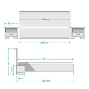 Bettgestell Alicante (3-teilig) Weiß - Holzwerkstoff - 192 x 105 x 207 cm