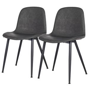 Gestoffeerde stoelen Capra set van 2 Antraciet