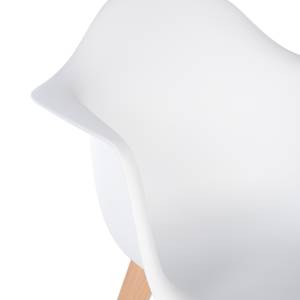 Sedia con braccioli Peel Materiale plastico / Faggio massello - Bianco
