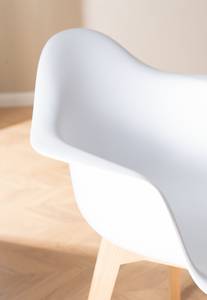 Sedia con braccioli Peel Materiale plastico / Faggio massello - Bianco