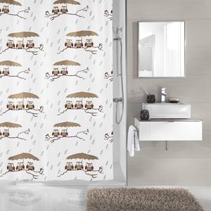 Duschvorhang Eulen Polyester - Taupe - 180 x 200 cm