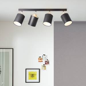 Plafondlamp Vonnie textielmix/staal - 4 lichtbronnen - Zwart