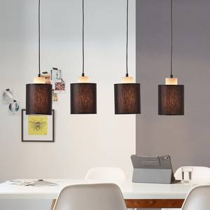 Hanglamp Vonnie textielmix/staal - 4 lichtbronnen - Zwart