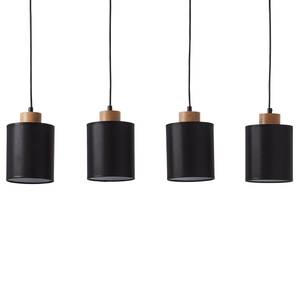 Hanglamp Vonnie textielmix/staal - 4 lichtbronnen - Zwart