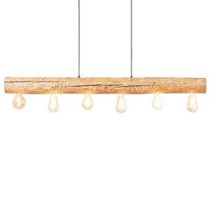 Hanglamp Trabo II deels massief grenenhout/staal - 6 lichtbronnen