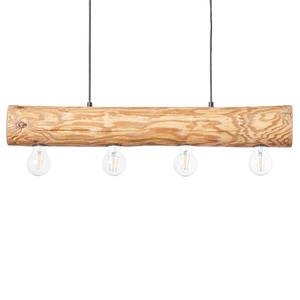 Hanglamp Trabo I deels massief grenenhout/staal - 4 lichtbronnen