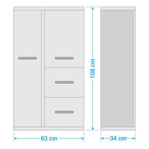 Armoire de salle de bain Frejus Blanc brillant / Imitation chêne Sonoma :