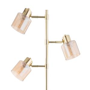 Lampadaire KOLIND 3 ampoules Doré métal brillant / Verre ambré