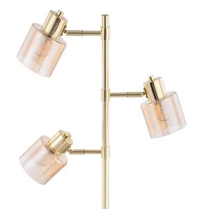 Lampadaire KOLIND 3 ampoules Doré métal brillant / Verre ambré