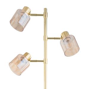 Lampadaire KOLIND 3 ampoules Doré métal brillant / Verre ambré