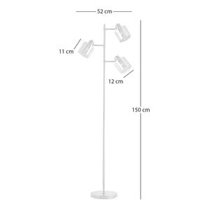 Staande lamp KOLIND 3 lichtbronnen Glanzend grijs metaal/Rookglas