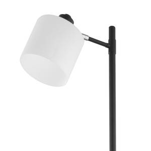 Lampadaire KOLIND 1 ampoules Noir métal / Verre blanc opalin