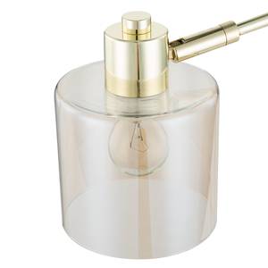 Tafellamp KOLIND Glanzend goudkleurig metaal/Amberkleurig glas