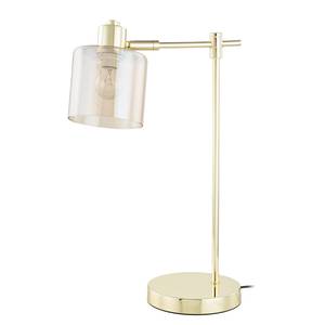 Tafellamp KOLIND Glanzend goudkleurig metaal/Amberkleurig glas