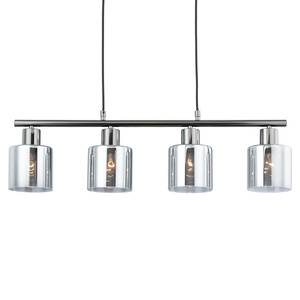 Suspension KOLIND 4 ampoules Gris métal brillant / Verre fumé