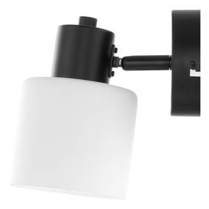 Lampada da parete KOLIND Metallo nero / Vetro opalino bianco