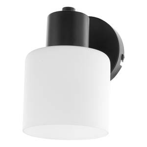 Lampada da parete KOLIND Metallo nero / Vetro opalino bianco