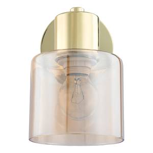 Wandlamp KOLIND Glanzend goudkleurig metaal/Amberkleurig glas