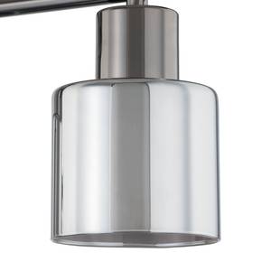 Lampada da soffitto KOLIND 4 punti luce Metallo grigio lucido / Vetro fumé