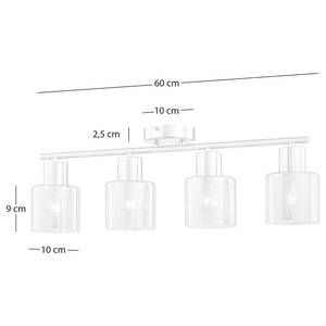 Plafonnier KOLIND 4 ampoules Doré métal brillant / Verre ambré