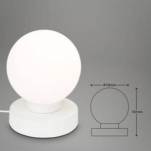 Tischleuchte Pulu Opalglas / Eisen - 1-flammig - Weiß
