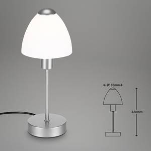 Lampe Manino Verre opalin / Fer - 1 ampoule - Argenté