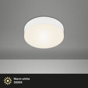 LED-Deckenleuchte Flame I Polycarbonat / Eisen - 1-flammig - Weiß - Durchmesser: 16 cm
