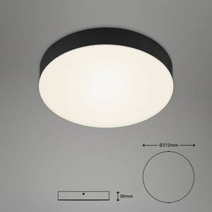 LED-plafondlamp Flame I polycarbonaat/ijzer - 1 lichtbron - Zwart - Diameter: 21 cm