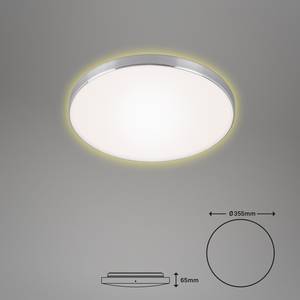 LED-plafondlamp Flet polycarbonaat/ijzer - 1 lichtbron - Zilver - Diameter: 36 cm