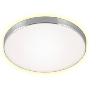 LED-plafondlamp Flet polycarbonaat/ijzer - 1 lichtbron - Zilver - Diameter: 28 cm