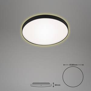 LED-plafondlamp Flet polycarbonaat/ijzer - 1 lichtbron - Zwart - Diameter: 28 cm