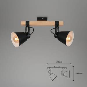 Plafondlamp Talle ijzer - Zwart - Aantal lichtbronnen: 2