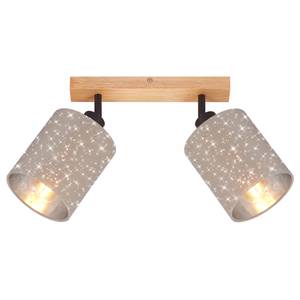 Plafondlamp Stofa I katoen/deels massief rubberboomhout - Aantal lichtbronnen: 2