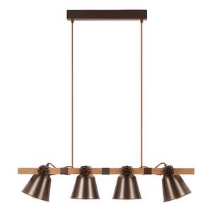 Hanglamp Talle ijzer/deels massief rubberboomhout - 4 lichtbronnen