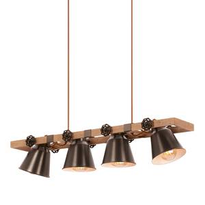 Hanglamp Talle ijzer/deels massief rubberboomhout - 4 lichtbronnen