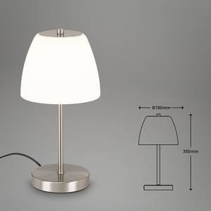 Lampe Masa Verre opalin / Fer - 1 ampoule - Argenté
