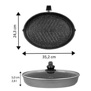 Vis- & Schnitzelpan XXL STONELINE aluminium - antracietkleurig