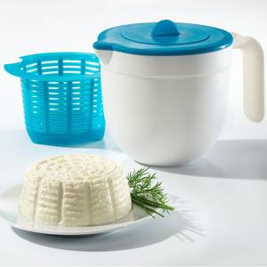 Set pour fromage frais Lito Polypropylène, couvercle en silicone - Blanc