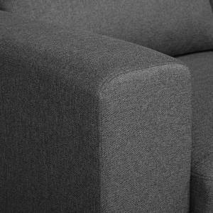 Ecksofa Summer Microfaser - Webstoff Mavie: Anthrazit - Longchair davorstehend rechts - Ohne Schlaffunktion