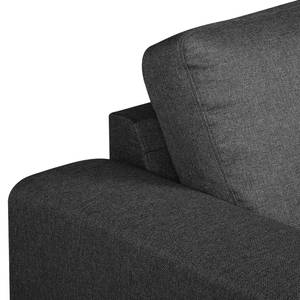 Ecksofa Summer Microfaser - Webstoff Mavie: Anthrazit - Longchair davorstehend rechts - Ohne Schlaffunktion